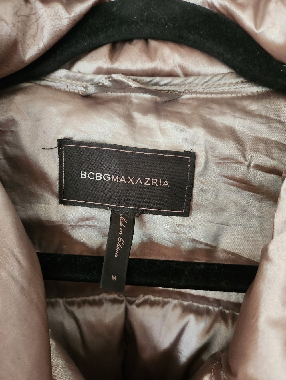 BCBGMaxAzria Taupe Quilted Long Puffer Coat - Picture 2 of 8